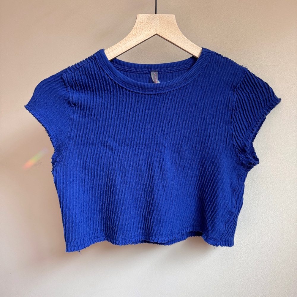 Free People Movement Second Base Cropped Textured Tee